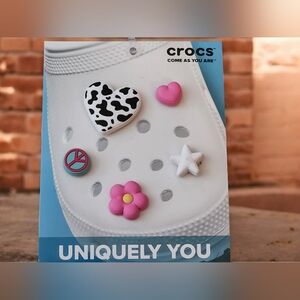 CROCS Jibbitz Charm Set - Black, Pink, White